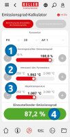 Emissionsgrad-Kalkulator in der KITS App