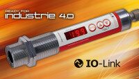 Pyrometer mit IO-Link Schnittstelle, Analogausgang und Schaltkontakt.